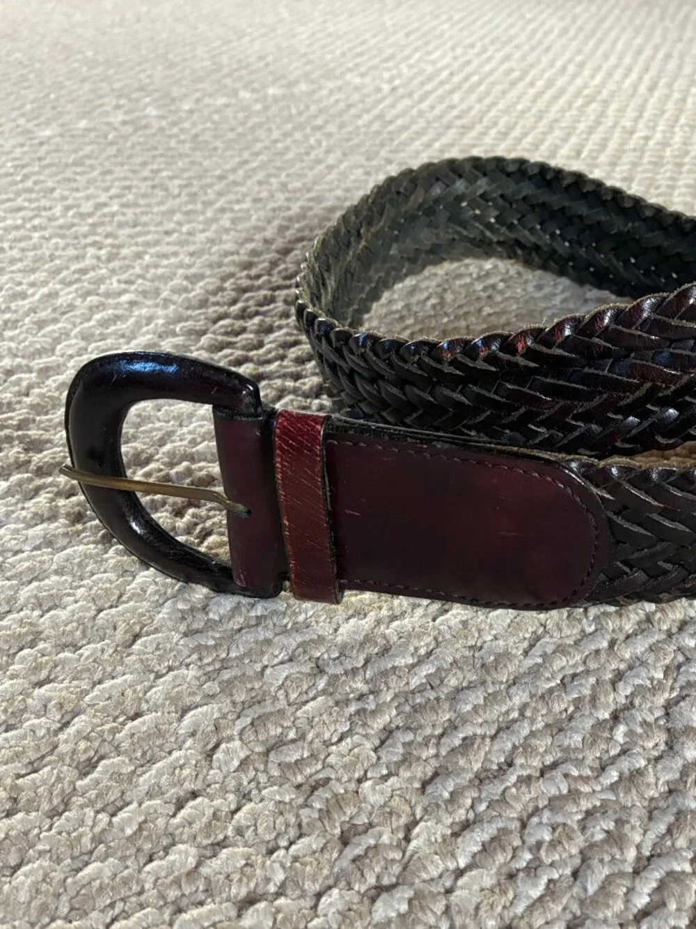 Chico's braided leather Dark Brown S/M 32